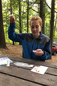 Beading outdoors is where I'm most at peace. Here, I'm beading while camping at Bon Echo Provincial Park, Ontario. (Photo Chase Wastesicoot)